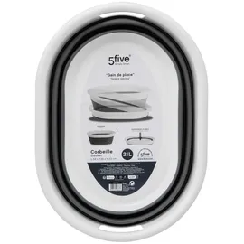 5five simply smart 5five - faltbarer wäschekorb 21l grau und weiß