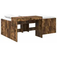 vidaXL Hochbett mit Schreibtisch für Kinder 90 x 200 cm Eiche braun