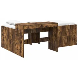vidaXL Hochbett mit Schreibtisch für Kinder 90 x 200 cm Eiche braun