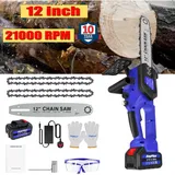 Dayplus - Akku Kettensäge 12 Zoll Bürstenlos Kettensäge Tragbar -elektro-säge Diy +zubehör