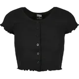 URBAN CLASSICS Cropped Button Up Rib Tee -
