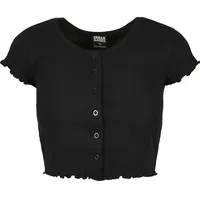 URBAN CLASSICS Cropped Button Up Rib Tee -