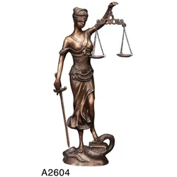 Casa Padrino Luxus Bronzefigur Lady with Scale II - Bronze Justitia Figur Büste Anwalt Notar - Frau mit Waage