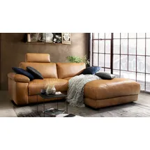 KAWOLA Ecksofa Lola Leder Recamiere rechts cognac