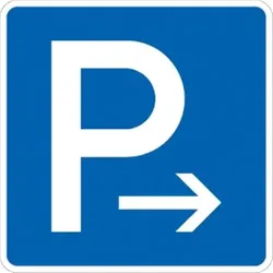Verkehrsschild VZ314-20, Parken Ende / Parken Anfang, Alu, RA2, 600x600 mm