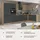 kochstation Winkelküche L-Form 340 x 175 cm schwarz