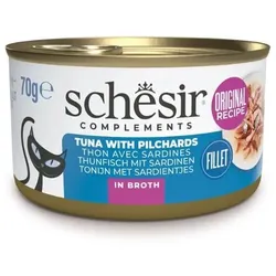SCHESIR Thunfisch mit Sardinen in Brühe 70g