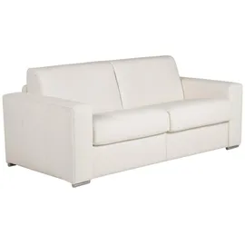 vente-unique Schlafsofa mit Matratze 3-Sitzer - 100% Büffelleder - Weiß - Matratze 16 cm - DELECTEA II