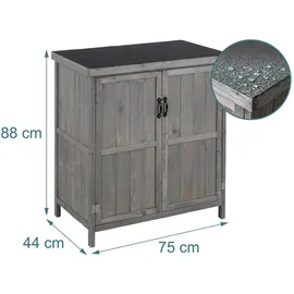 Relaxdays Gartenschrank 75 x 88 x 44 cm Grau
