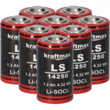 XCell 8x Kraftmax Lithium 3,6V Batterie LS14250 1/2 AA - Zelle ER14250 Li-SOCl2