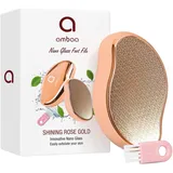 Ambaa Nano Glas Fußfeile, Hochwirksamer Hornhautentferner für Fußspa & Heimsalon, Feine Fußfeile für samtige Füße, Fußfeilen für harte Haut (Roségold)