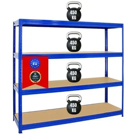 Proregal Schwerlastregal Stahl 240 x 180 x 60 cm Blau unbestückt