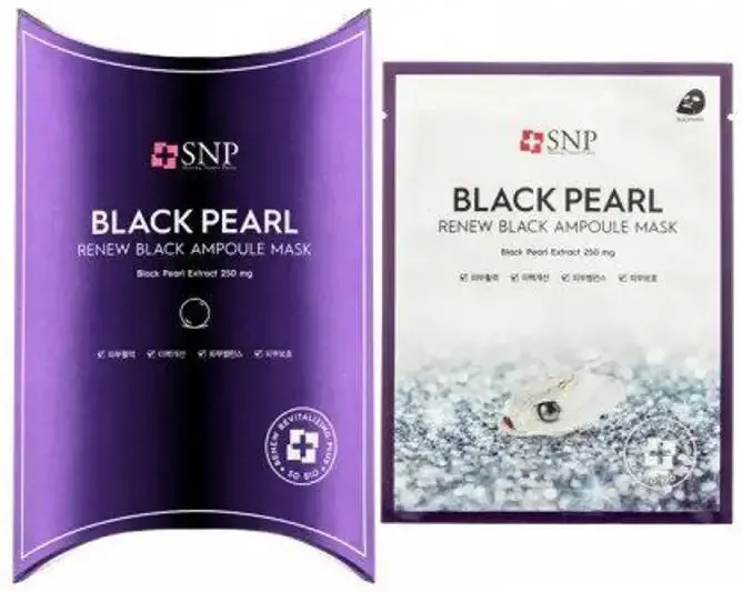 SNP Black Pearl Renew Black Ampullenmaske Entfernt abgestorbene Hautzellen 10 Stück Schwarze Perlenampulle