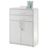 Stella Trading PRONTO Aktenschrank abschließbar, lichtgrau - Büroschrank mit Schubladen und Türen - Modernes Büromöbel Komplettset - 80 x 111 x 35 cm (B/H/T)