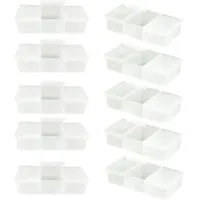 com-four® 10x Mini Tablettenbox mit drei Fächern - Medikamentendosierer für den Haushalt - transportable Medikamentenbox - Pillendose (10 Stück - transparent)