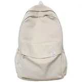 MANGGUO Schulrucksack Wasserdichtes Nylon Frauen Rucksack Frauen Reisetasche Rucksäcke Schulbag Für Teenager Mädchen Solid Color Bookbag (Weiß)