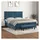 vidaXL Boxspringbett mit Matratze Dunkelblau 180x200 cm Samt
