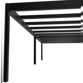 CLP Metallbett Hamlin mit Lattenrost I Stabiles Bettgestell mit Stauraum I Modernes Bett mit belastbarem schwarzem Rahmen