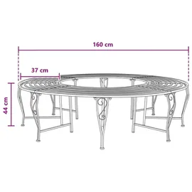 vidaXL Baumbank Ø 160 x 44 cm Antikbraun
