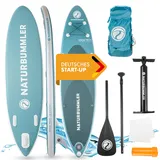 Naturbummler ® SUP Stand Up Paddling Board CO2 Neutral 330 x 81 x 15 cm [Perfekte Größe] für Anfänger & Fortgeschrittene – SUP Board Komplett Set - Stand Up Paddle Deutsche Brand Paddle Board