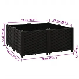 vidaXL Hochbeet 80x80x38 cm Polypropylen