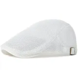 NALITARE Herren Schirmmütze Einstellbar Sommer Kappe Hut Schiebermütze Flatcap (White) - 57-60