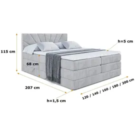 altdecor MILTIO KING 120 x 200 cm H3/H4 Hellgrau