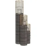 vidaXL Kerzenhalter 3 Stk. Korbweide Grau