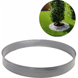 green split Baumring aus Alu Höhe 100 mm Durchmesser 1.2 m | Baumumrandung | Pflanzringe | Beeteinfassung | Rasenkante rund - Silber