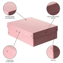Falken PURE Aufbewahrungsbox 1250 Blatt pastellorange, pastellblau, pastellrosa, pastellgrün, pastellgelb 24,0 x 32,0 x 10,0 cm, 5 St.