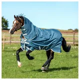 Horseware Pferde-Regendecke Horseware AmEco Bravo 12 Plus Turnout 0g - Teal/Grey 140 cm