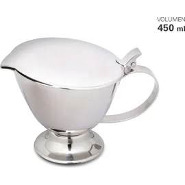 Weis Sauciere mit Deckel 450ml Edelstahl Silber, Maße: 17cm x 12,3cm x 12cm, 15880