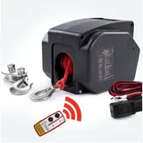 Rotfuchs Elektrische Seilwinde 12v für Bootstrailer mit Funkfernbedienung – 4990 Kg Zugkraft, Bootswinde elektrisch, Winde Seilzug Synthetikseil