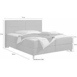 Home Affaire Boxspringbett HOME AFFAIRE "Caria", blau (petrol), B:171cm L:209cm, Strukturstoff-Bezug (100% Polyester);Topperbezug 100% Polyester, Komplettbetten, Boxspringbett, in 5 Breiten, 3 Matratzen-Ausführungen, 2 Härtegraden, Topper