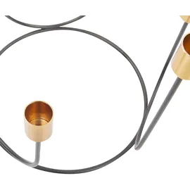 Beliani Teelichthalter Panay Metall Schwarz/Gold