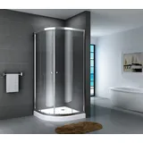 dein bau projekt Dusche Viertelkreis Teilsatiniert 100 x 204 x 100 cm m. Wanne
