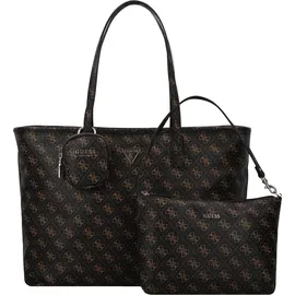 GUESS Shopper Power Play II Large Tech Tote Brown Logo