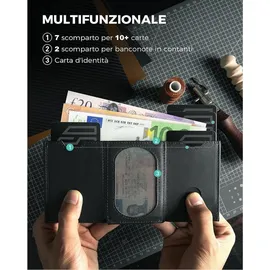 luxuskollektion DODENSHA Airtag Mini Geldbörse Herren schwarz