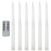 Angoily 6stücke Flammenlose Spitzkerzen Mit Fernbedienung Batteriebetrieben Für Tisch Und Dekoration Warmes Und Helles Licht Bruchfest Und Langlebig
