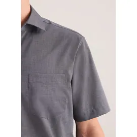 Seidensticker Businesshemd "Schwarze Rose", Herren, Gr. S38, normale Ärmellängen, grau, 100% Baumwolle, unifarben, regular fit, gerader Abschluss, Hemden, Regular 1/2 Kentkragen Uni