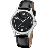 REGENT Herren Analog Quarz Uhr mit Leder Armband 11110756