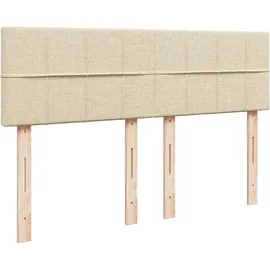 vidaXL Boxspringbett mit Matratze Creme 140x200 cm Stoff