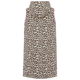 Zwillingsherz Wendeweste ZWILLINGSHERZ "Leopard", Damen, Gr. S, beige, Steppware, Obermaterial: 100% Polyester, normal knielang, ohne Ausschnitt, Westen, Leo Muster, beidseitig tragbar, modisch, Kapuze, Doppel-Zipper