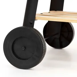 SPRINGOS Holzkohlegrill Grillwagen Schwarz/Braun