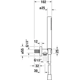 Duravit Wandanschlussbogenset 1-jet Chrom Hochglanz