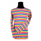 thetru Clown-Kostüm Herren Ringelshirt langarm bunt – alltagstauglich, Gestreiftes Shirt für Karneval und Alltag – qualitativ entsprechend bunt 4XL