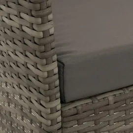 Mendler Poly-Rattan Garten-Garnitur HWC-N98, Sitzgruppe Lounge-Set, Metall Glas Stoff/Textil (180g/m2) ~ grau, Kissen hellgrau