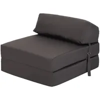 Ready Steady Bed Bequemer ausklappbarer Z-Bettsessel | Schlafsofa Futon leicht | weicher wasserabweisender Bezug | Ergonomisch gestaltete Einzelmatratze Zbed (dunkelgrau)