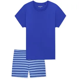 SCHIESSER Shorty Casual Essentials Pyjama-Shirt Blau XL (42)