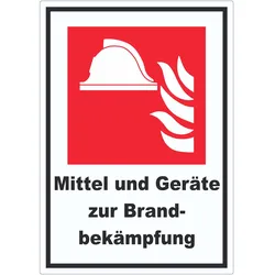 Mittel und Geräte zur Brandbekämpfung Aufkleber A7 (74x105mm)